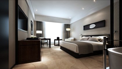 中州快捷酒店样板房与会所设计效果图解析